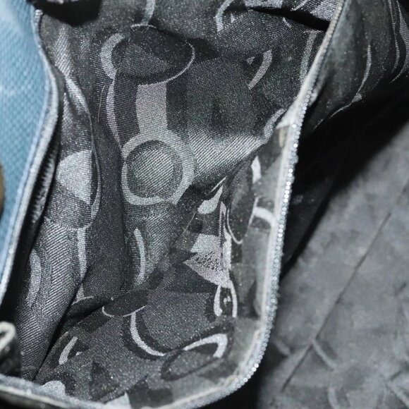 Salvatore Ferragamo Tote Bag Leather Embossed Navy Gold Auth BA1802 - Picture 13 of 16